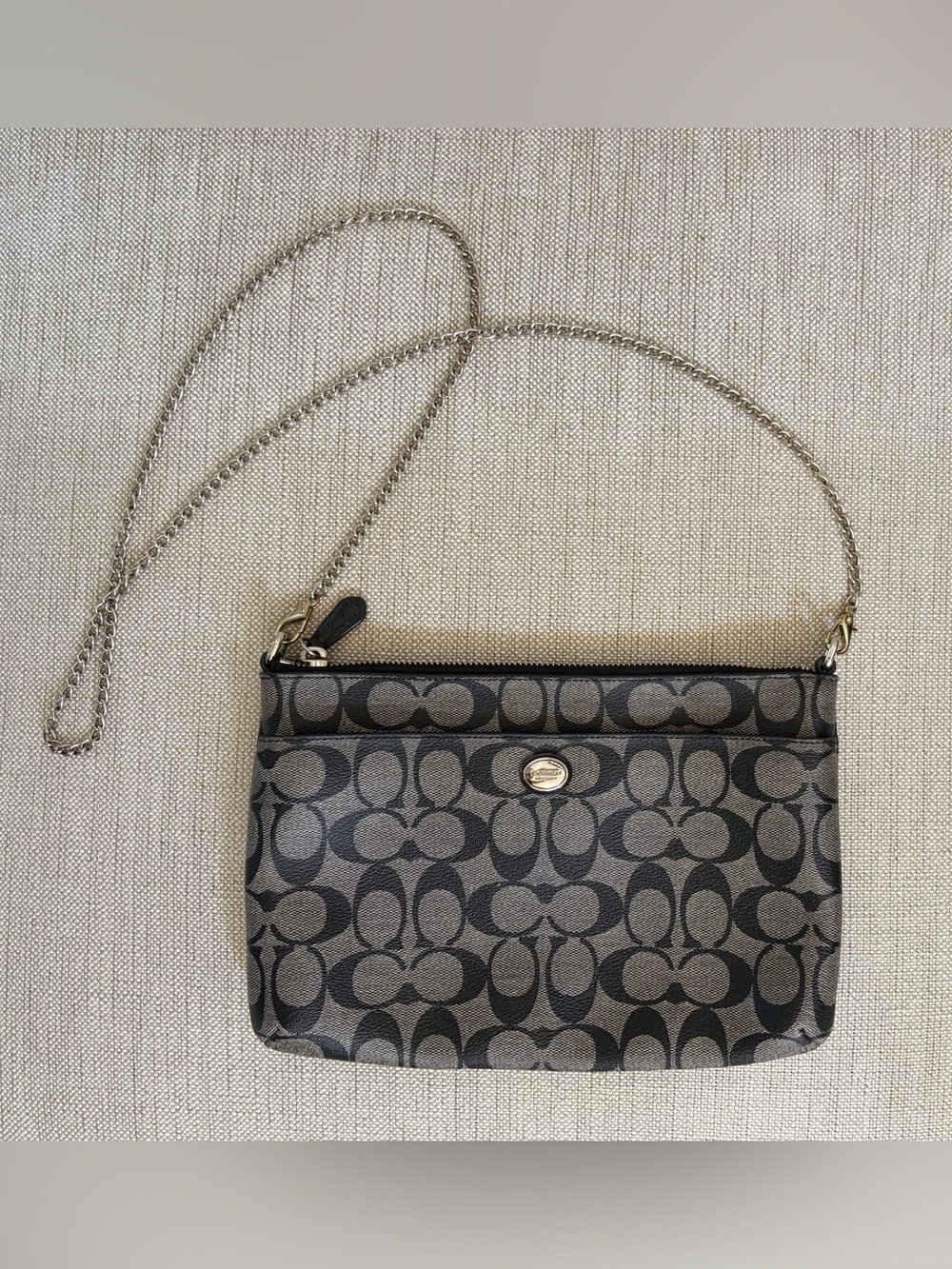 Coach F52175 Peyton Signature Swingback Crossbody Purse Handbag In Black